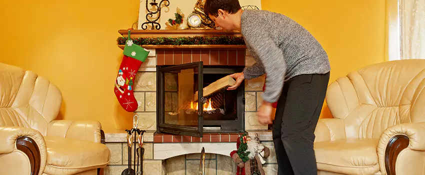 Rusted Metal Fireplace Restoration in Burton, Michigan